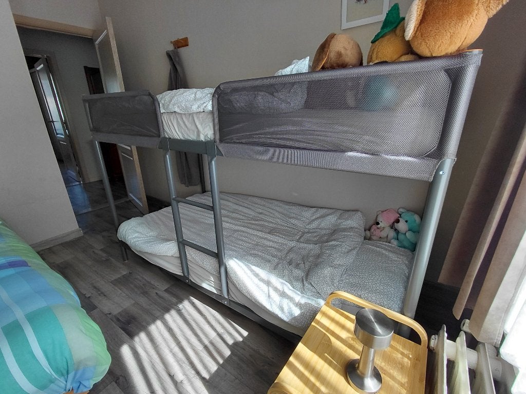 ️ IKEA TUFFING stapelbed (90 x 200 cm), Ophalen, 85 tot 100 cm, Hoogslaper of Stapelbed, Zo goed als nieuw