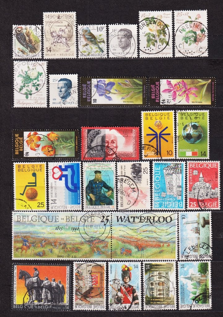 Belgique 1990 année complète sans bloc Oblitéré, Timbres & Monnaies, Envoi, Oblitéré