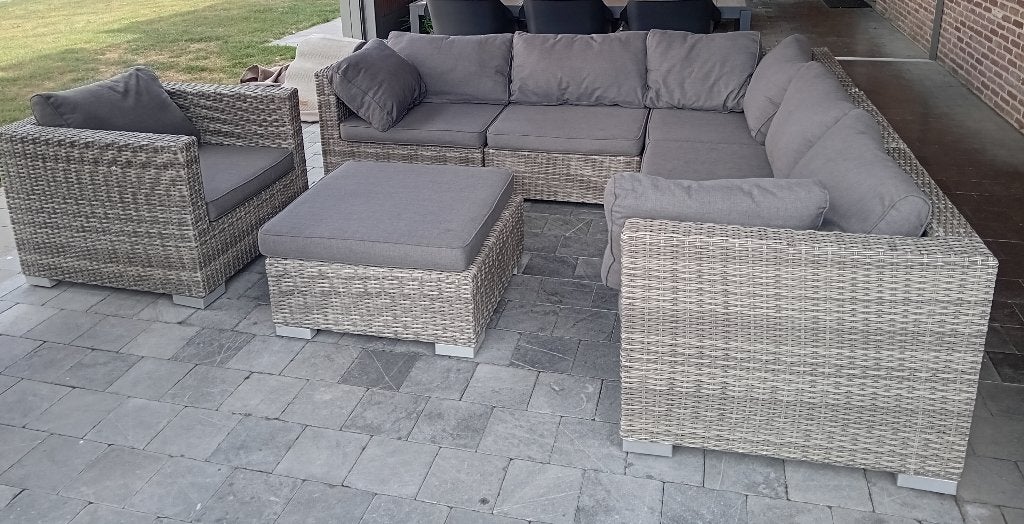 Loungeset, Tuin en Terras, Ophalen, Gebruikt, 6 zitplaatsen, Bank