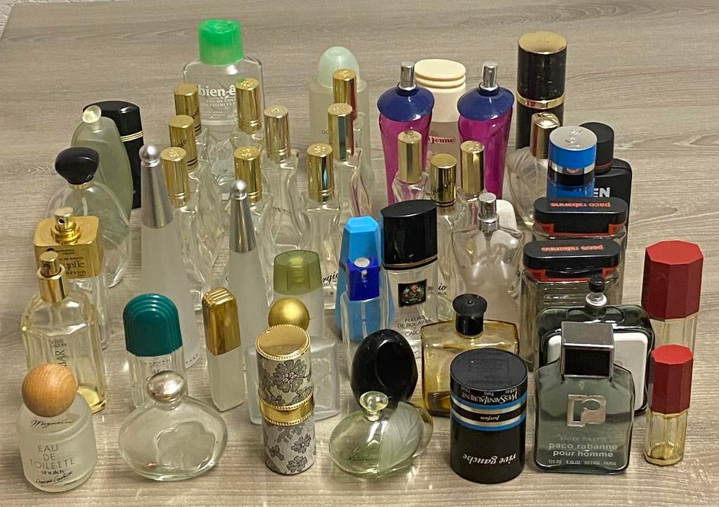 Set van 50 LEGE vintage parfumflesjes, prijs: 50€, Ophalen of Verzenden, Gebruikt, Parfumfles