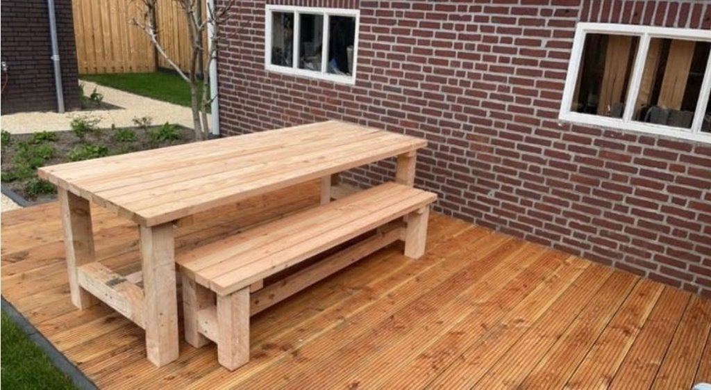 gloednieuwe douglas tuintafels, Ophalen of Verzenden, Nieuw, Rechthoekig, Hout