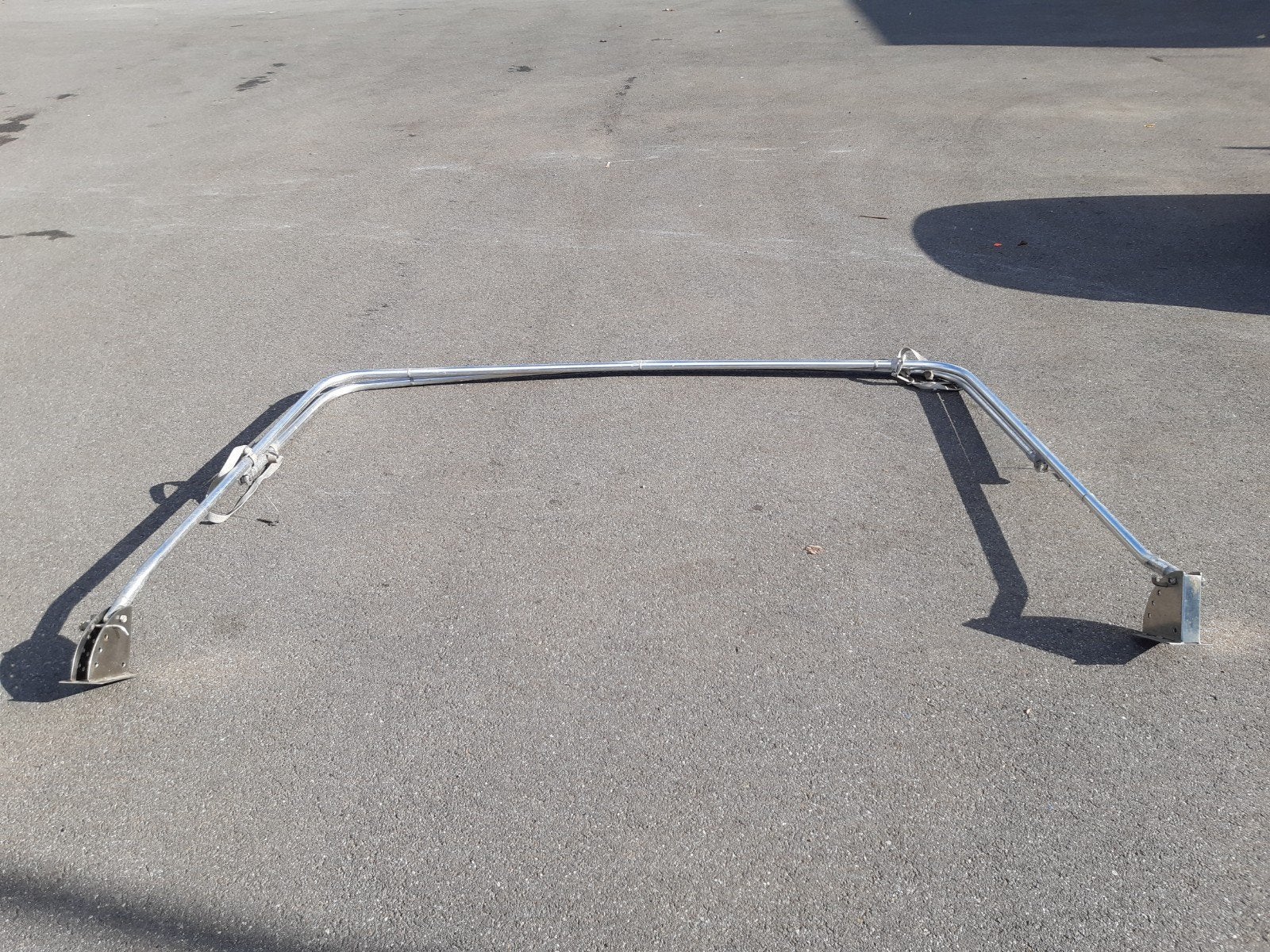 VERSTELBARE ALUMINIUM BIMINI BEUGEL MET RVS VOETEN EN DOEK, Watersport en Boten, Ophalen, Gebruikt, Overige typen, Zeilboot of Motorboot