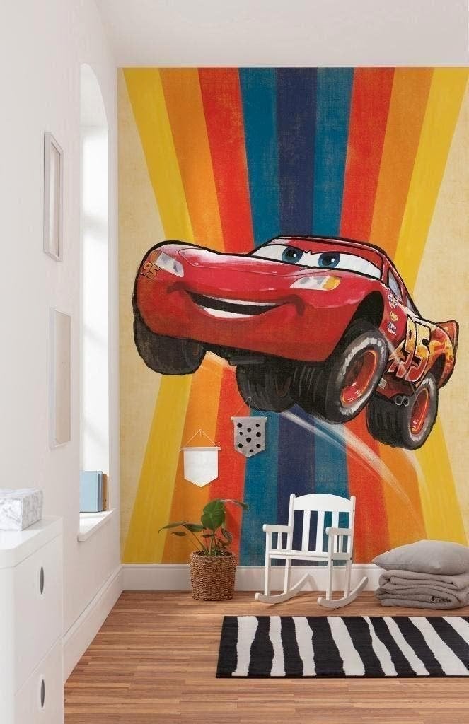 Disney Cars Vlies Behang Jump - 200x280 - Gratis Verzending, Neuf, Multicolore, Disney, Décoration murale