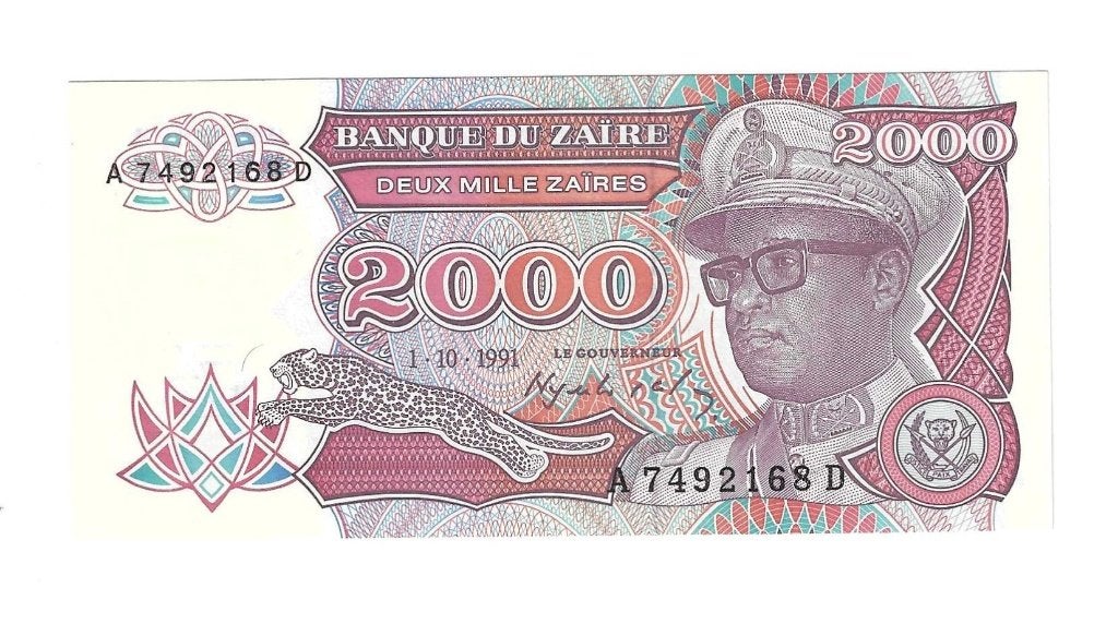 Zaïre, 2000 Zaïres 1/10/1991, UNC., Timbres & Monnaies, Enlèvement ou Envoi, Autres pays, Billets en vrac