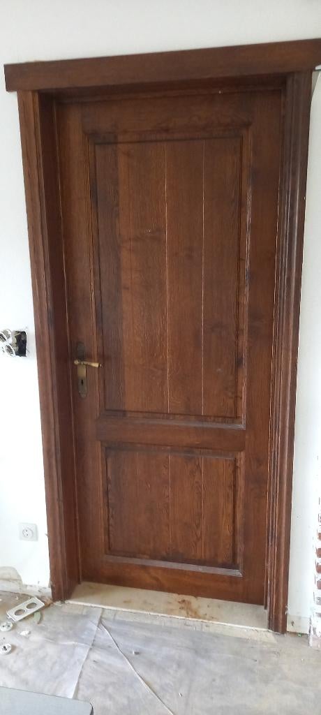 2 eiken binnendeuren 82.5 x 200 cm, Ophalen, Gebruikt, 80 tot 100 cm, Binnendeur
