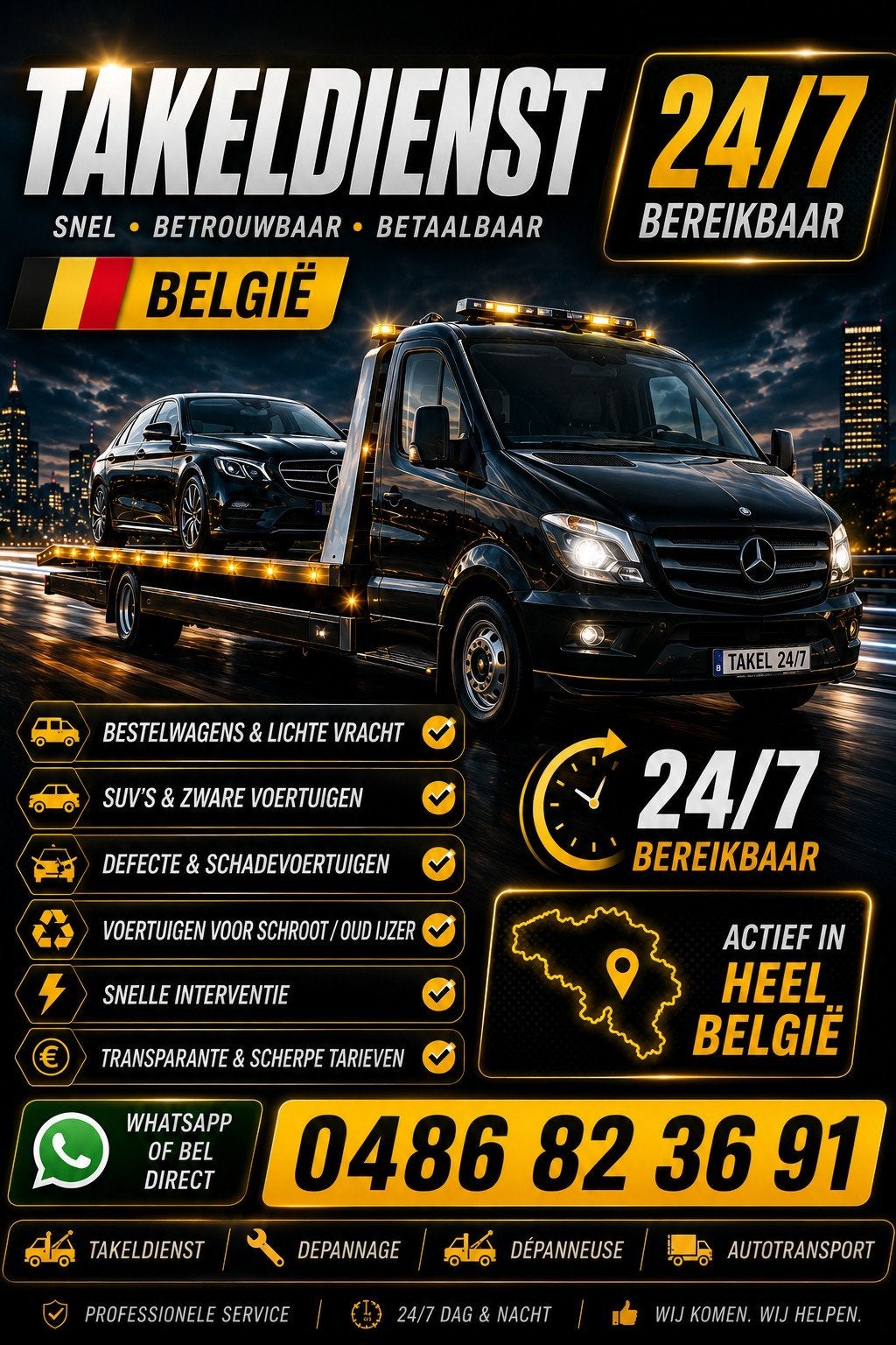 Dépanage, transport de voitures et service de remorquage, Particulier, Achat