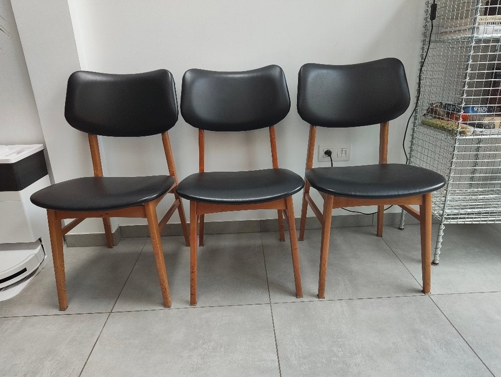 vintage stoelen, Huis en Inrichting, Ophalen, Gebruikt, Zwart, Hout