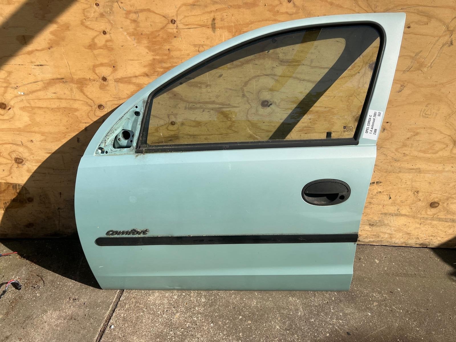 Opel Corsa C Z388 Groen Deur Links-Voor 2000-2006, Gebruikt, Deur, Opel Automobile GmbH, Kontakt@opel-infoservice.de
