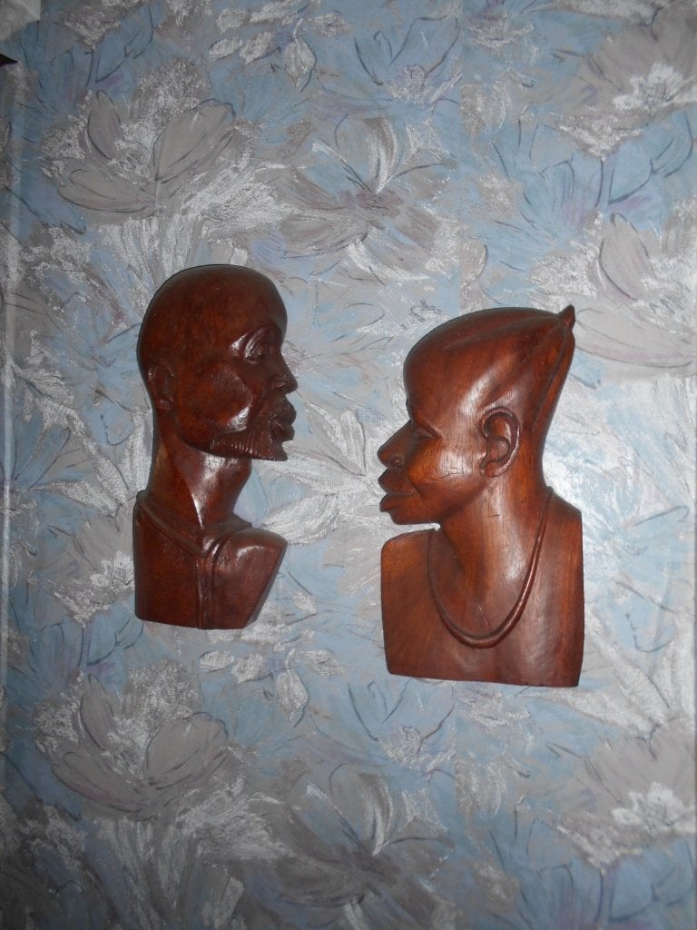 2 houten beelden congo, Ophalen, Houtsnijwerk, Hout, Afrika