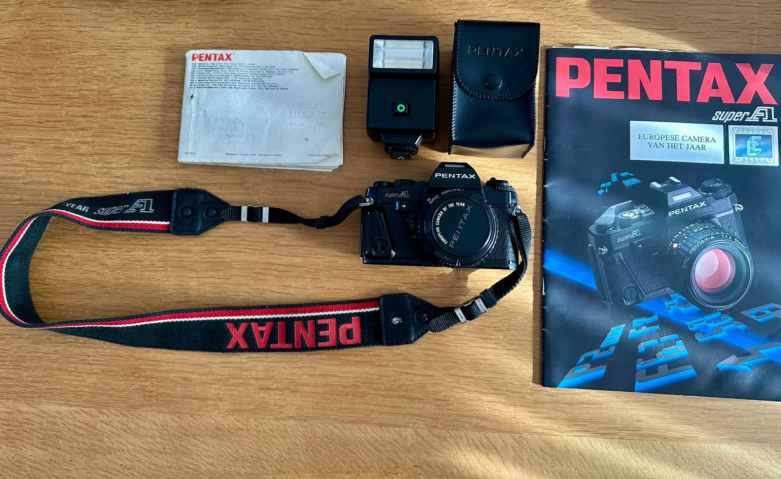 Pentax Super A analoge spiegelreflexcamera/lens/flitser/tas, Audio, Tv en Foto, Ophalen, Gebruikt, Spiegelreflex, Pentax