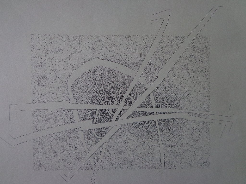 Estampe ancienne ou dessin à la plume de Serge Poliart, Antiquités & Art, Art | Lithographies & Sérigraphies, Enlèvement ou Envoi