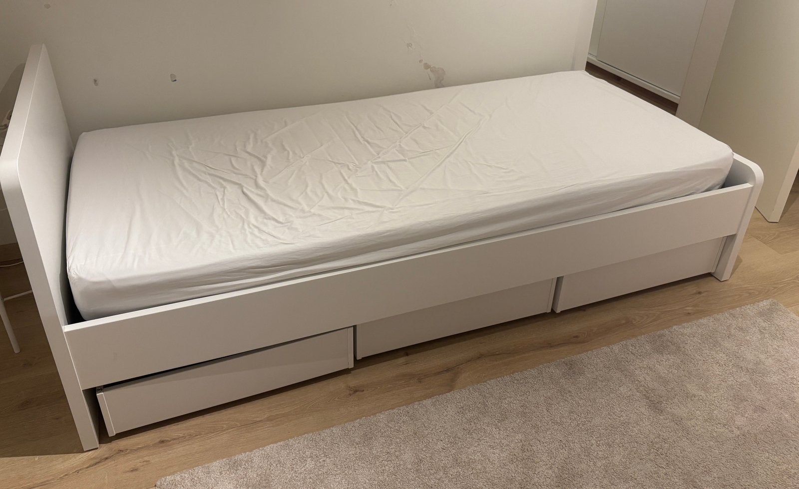 1 persoons bed, Huis en Inrichting, Ophalen, 90 cm, Eenpersoons, Wit