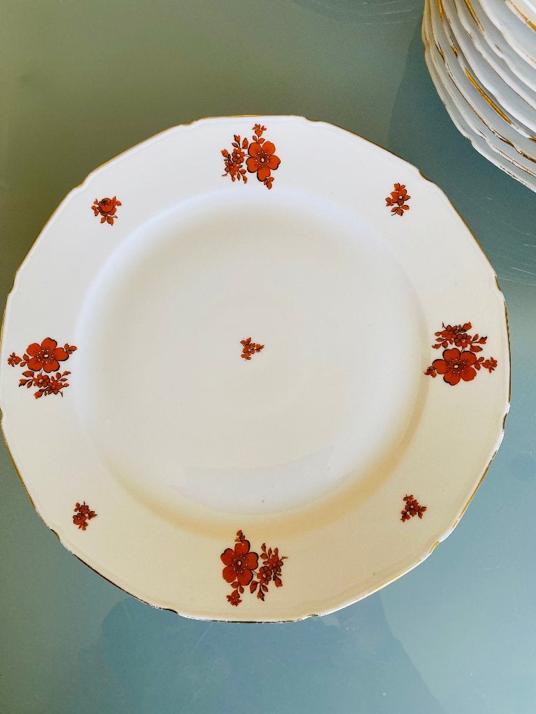 Vaisselle vintage en porcelaine 9 pers., Enlèvement