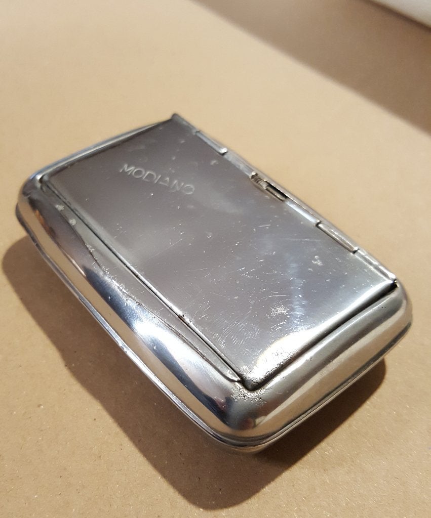 Boîte à Tabac Modiano Métal Années 60 / 50 – Vintage / Retro, Enlèvement ou Envoi, Utilisé, Boite à tabac ou Emballage