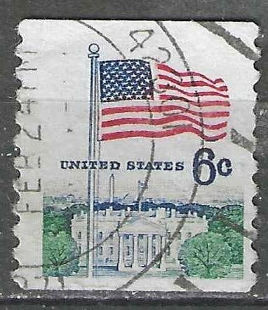 USA 1970 - Yvert 896a - Witte Huis en vlag - 6 c. (ST), Verzenden, Gestempeld