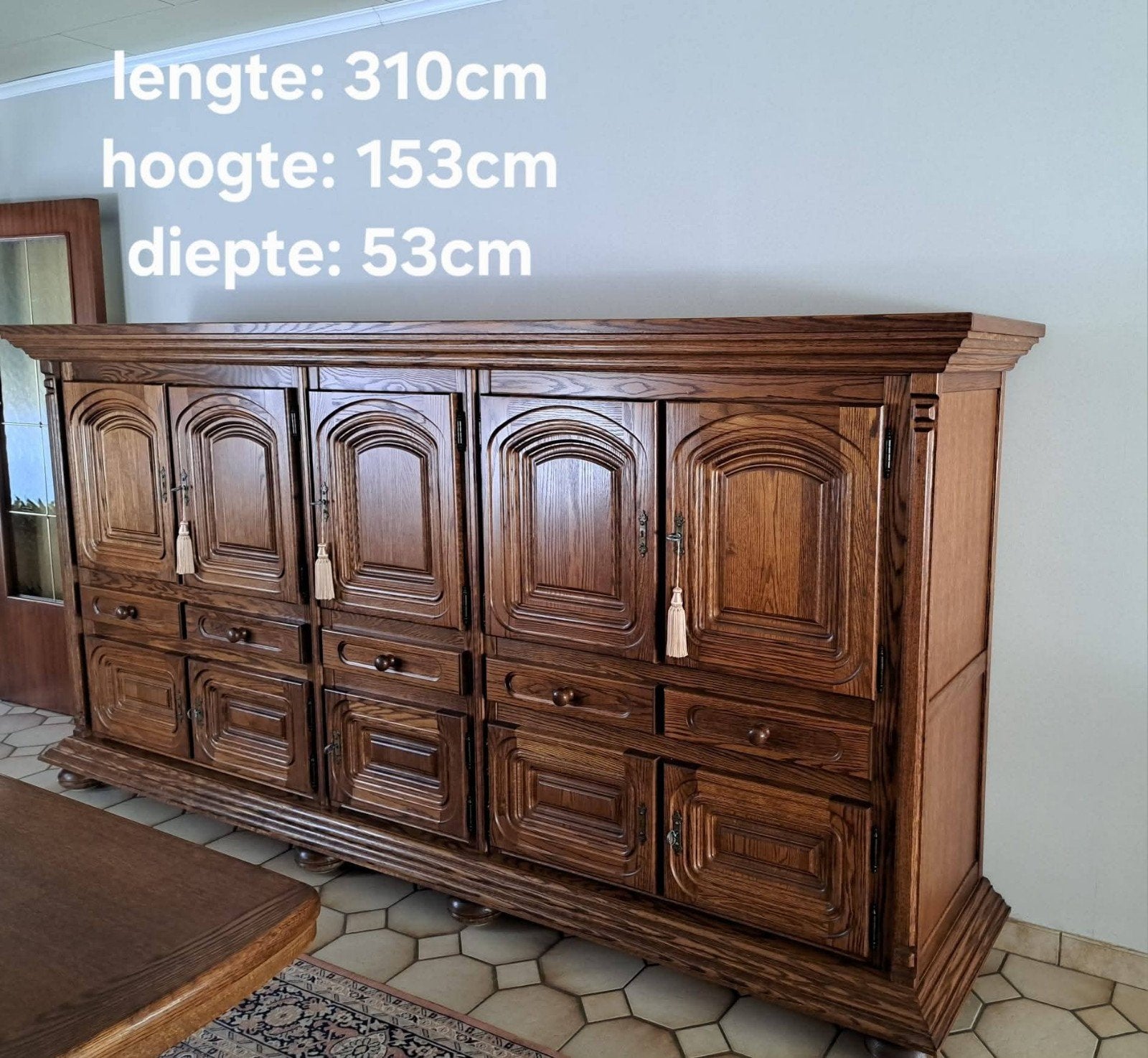 Vol eiken eetkamer set., Huis en Inrichting, Complete eetkamers, Ophalen