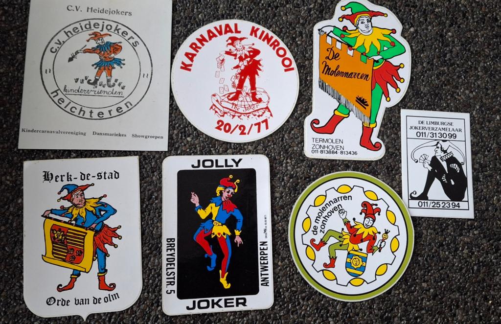 Lot d'autocollants Carnival Jokers Zonhoven Helchteren Kinro, Enlèvement ou Envoi, Comme neuf, Autres types