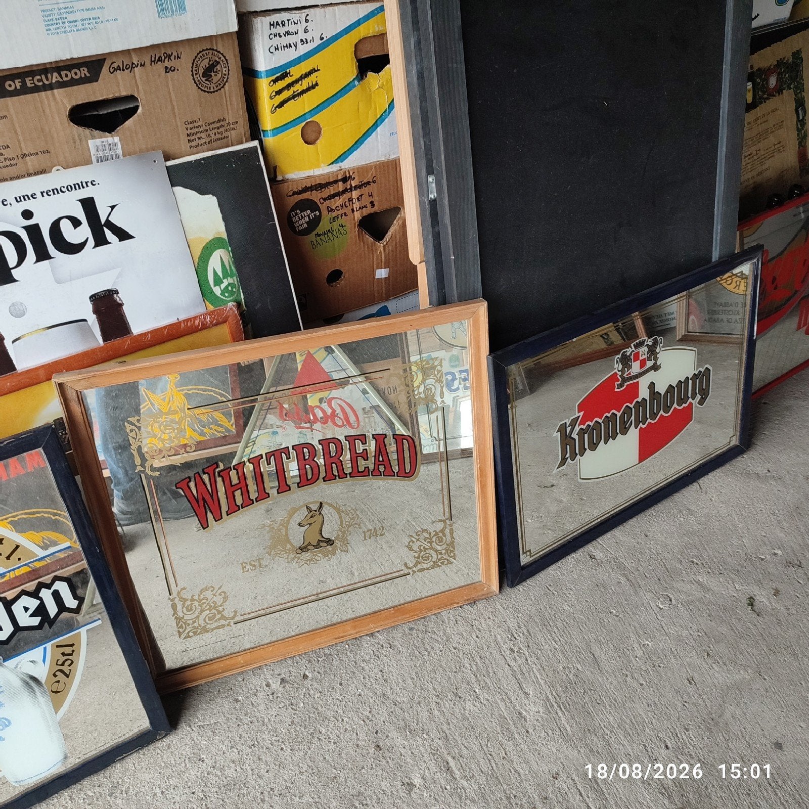 Plusieurs miroirs de brasserie ., Collections, Marques de bière, Enlèvement, Utilisé, Panneau, Plaque ou Plaquette publicitaire