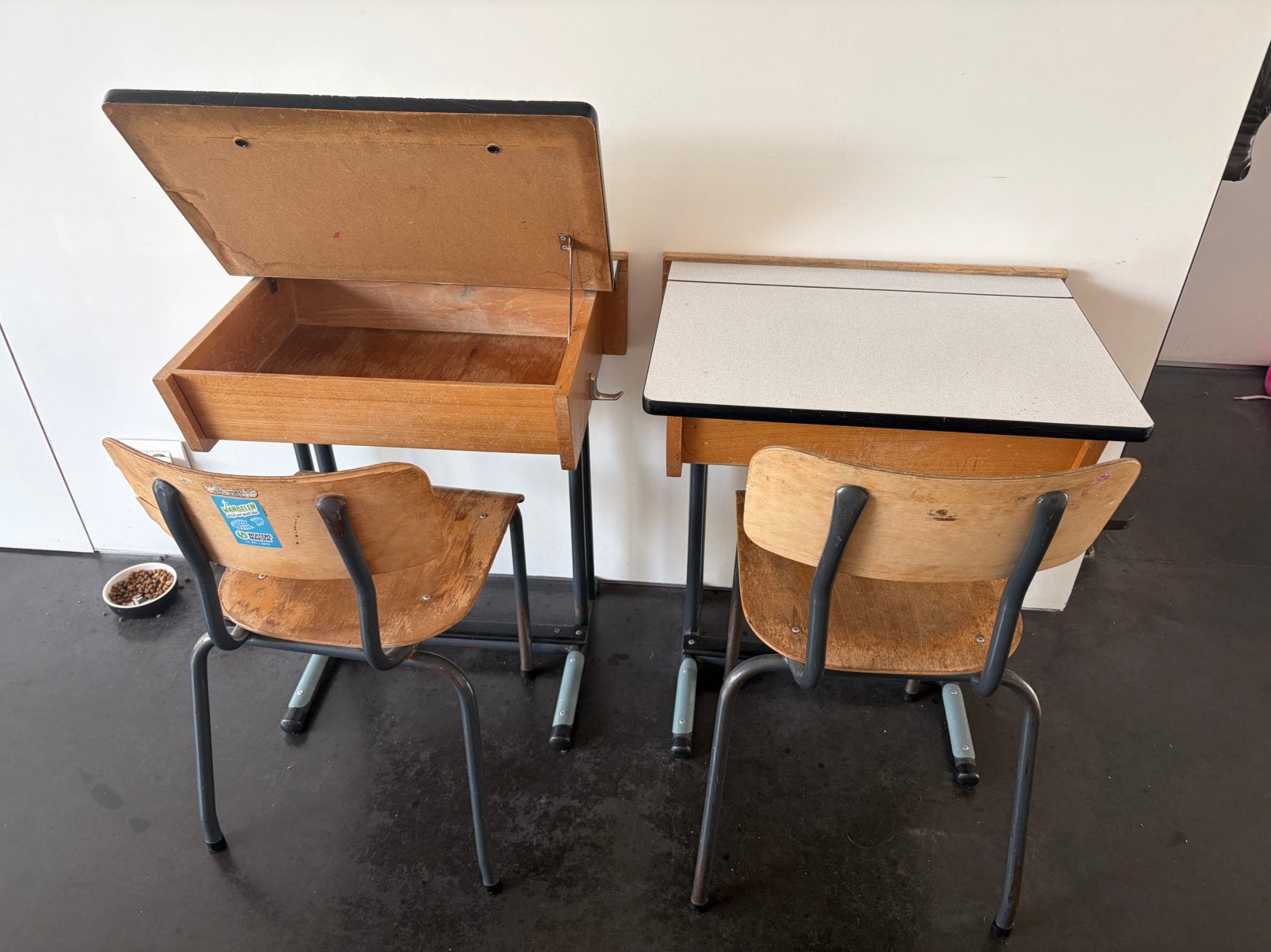 Enkel schoolbankje, Huis en Inrichting, Ophalen, Gebruikt, 60 cm, Vintage