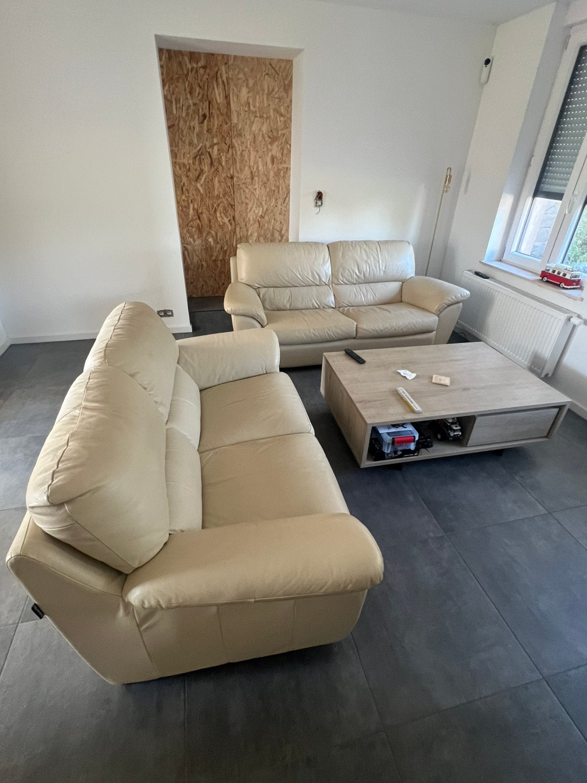 Double fauteuil en cuir, Enlèvement, Comme neuf, Cuir