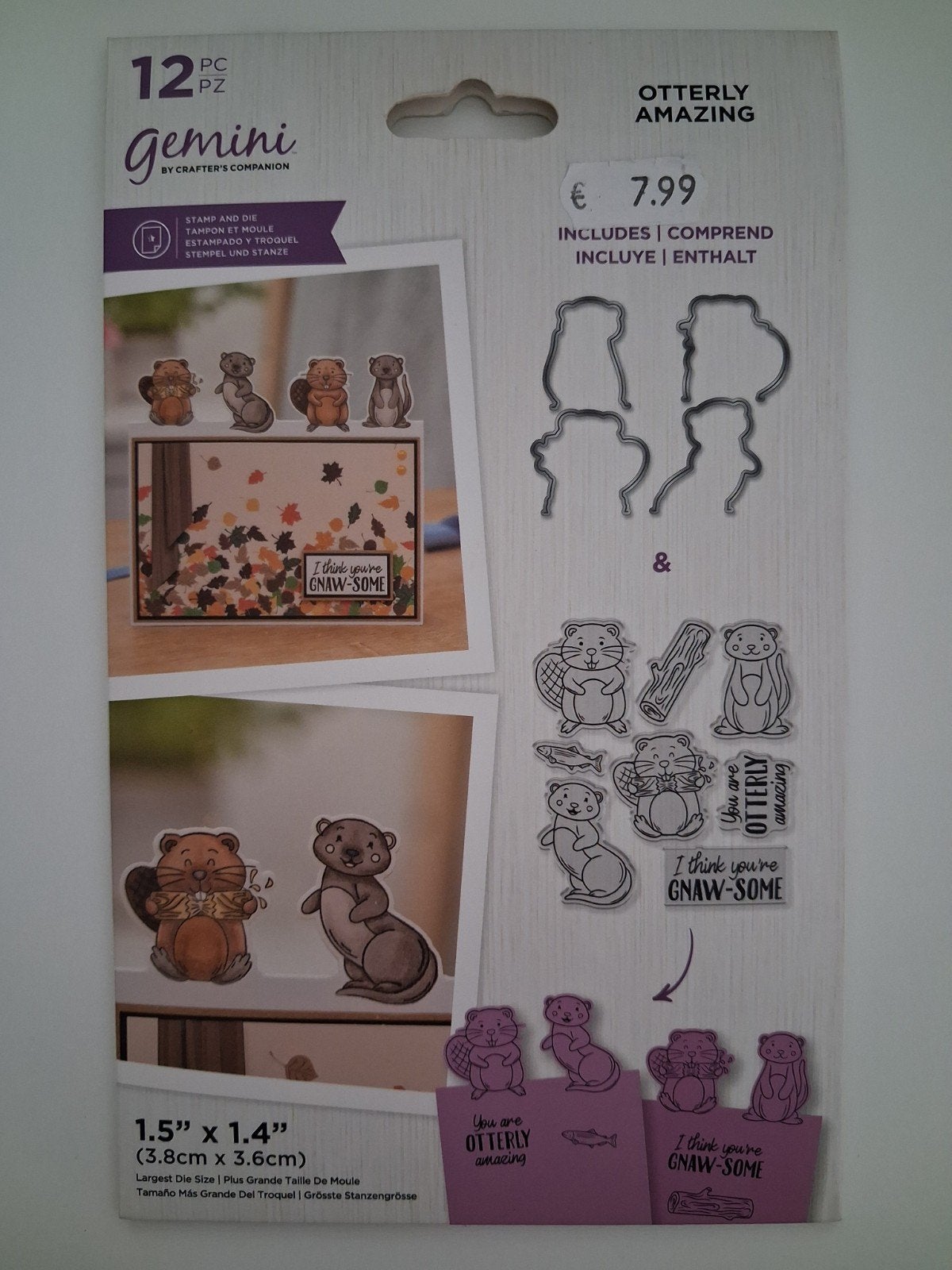 NIEUW !! Stempelset met snijmallen - Otterly Amazing, Hobby en Vrije tijd, Stempelen, Ophalen