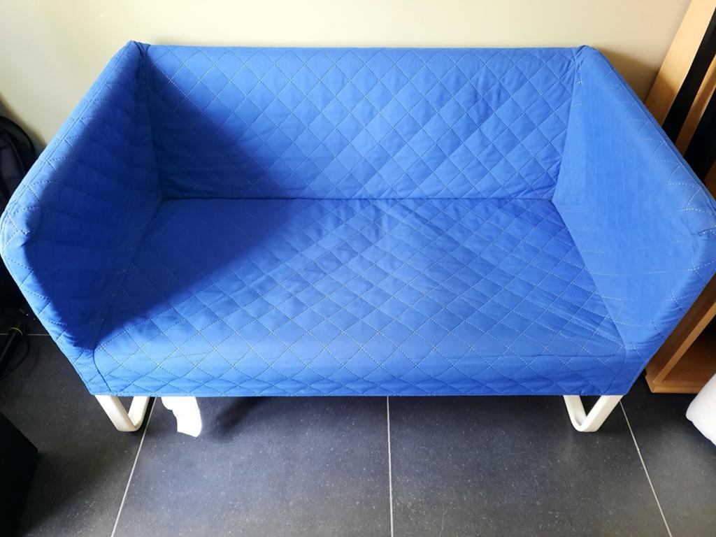 blauwe tweezitsbank ikea, Huis en Inrichting, Ophalen