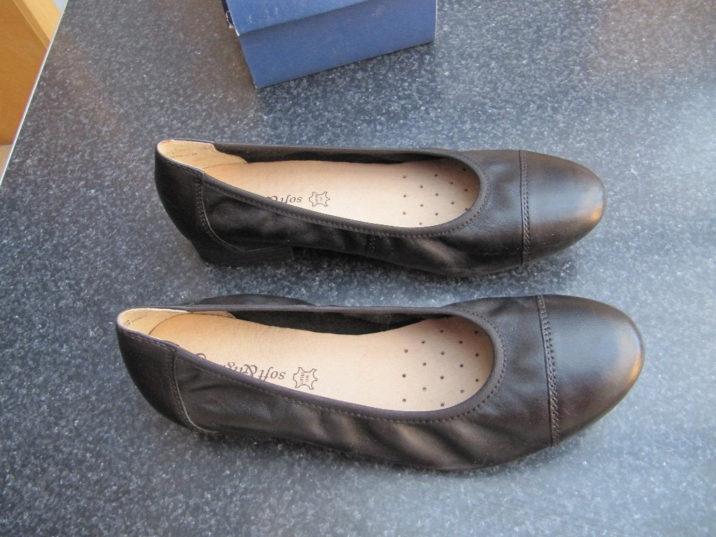 schoenen ballerina's zwart Soft& Light 39 leer, Enlèvement ou Envoi, Comme neuf, Ballerines, Noir