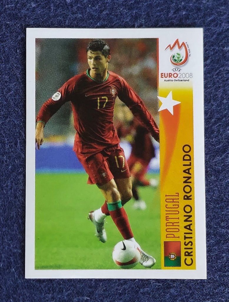 Panini sticker card voetbal ' EK Euro 2008 - Chr. Ronaldo ', Enlèvement ou Envoi, Neuf, Affiche, Image ou Autocollant
