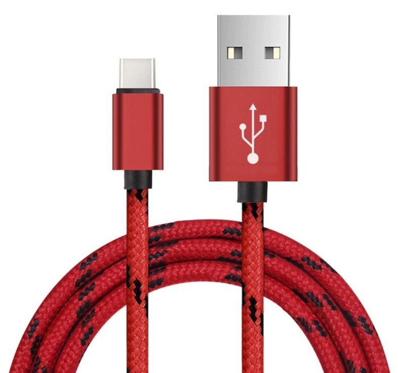 USB-C Kabel 25 cm Opladen & DATA Samsung en Android - Rood, Telecommunicatie, Mobiele telefoons | Toebehoren en Onderdelen, Ophalen of Verzenden