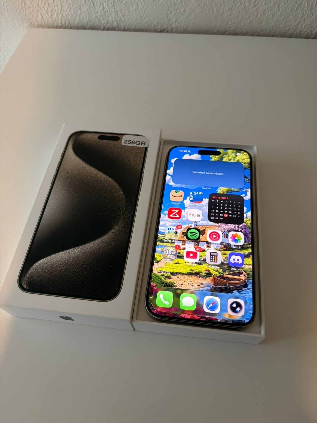Apple iPhone 15 Pro Max 256 Go Titanium, Télécoms, 256 GB, IPhone 15 Pro Max, Comme neuf, 87 %