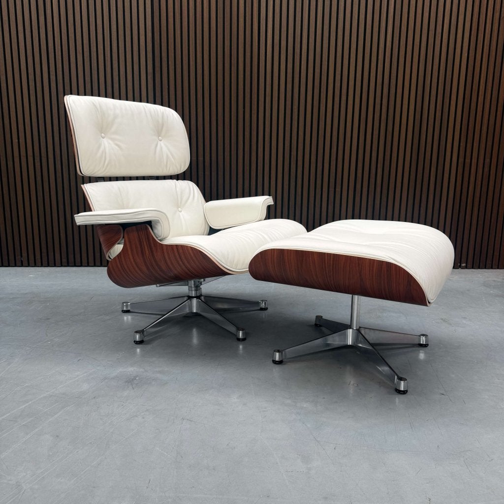Vitra Eames Lounge Chair | Santos Plisander & Snow Leather, Enlèvement ou Envoi