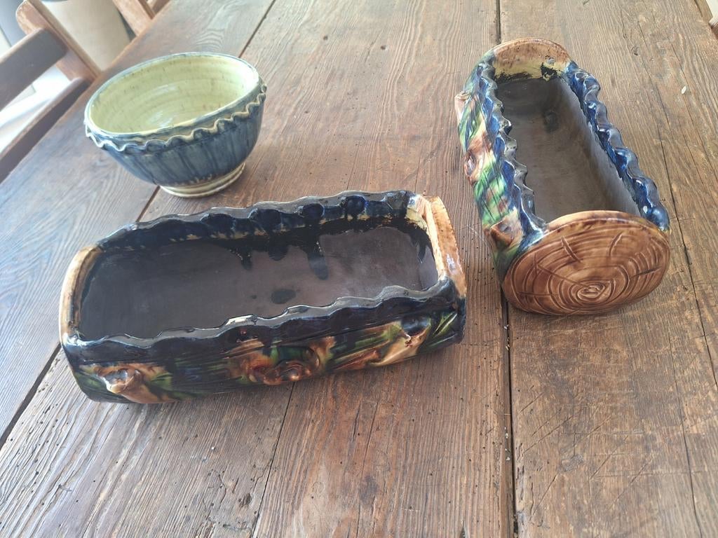 Ancien pot de fleurs en poterie flamande, Enlèvement ou Envoi, Poterie