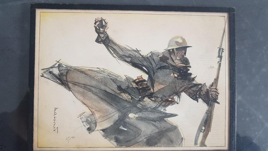 Aquarelle Armand massonet grenadier 14-18, Enlèvement ou Envoi