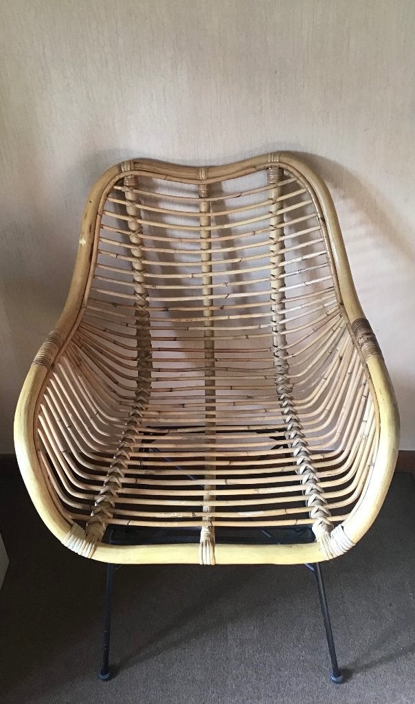 Rotan stoel ( als nieuw ), Huis en Inrichting, Ophalen, Overige kleuren, Vintage, Riet of Rotan