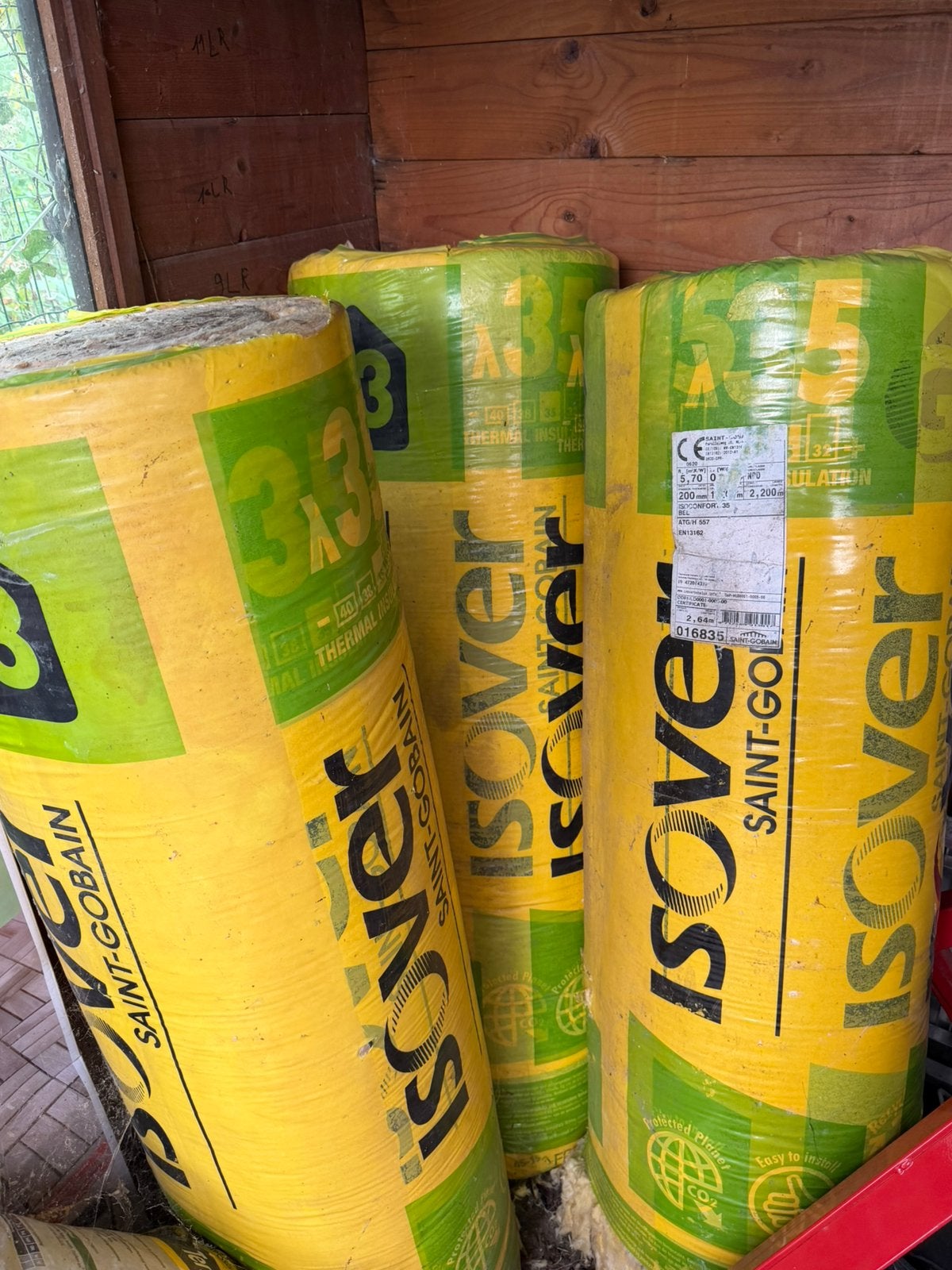 Glaswol isolatie 200mm 4 rollen, Ophalen, Zo goed als nieuw, Glaswol