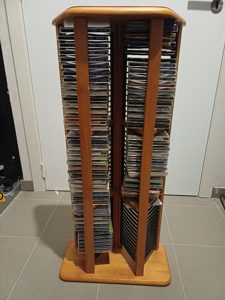 CD-rek in hout, Ophalen, Gebruikt, Hout, Cd's
