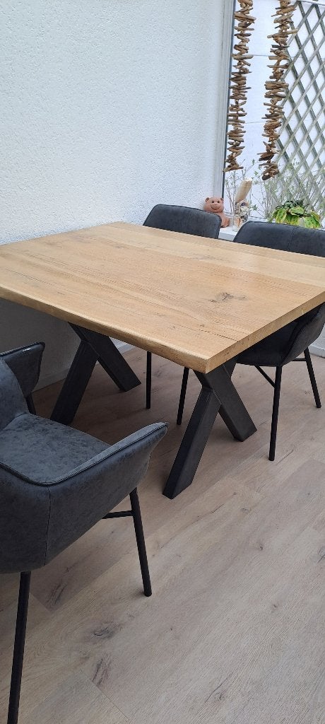 4 persoons eetkamertafel met stoelen, Huis en Inrichting, Tafels | Eettafels, Gebruikt, 100 tot 150 cm, 100 tot 150 cm, Vier personen