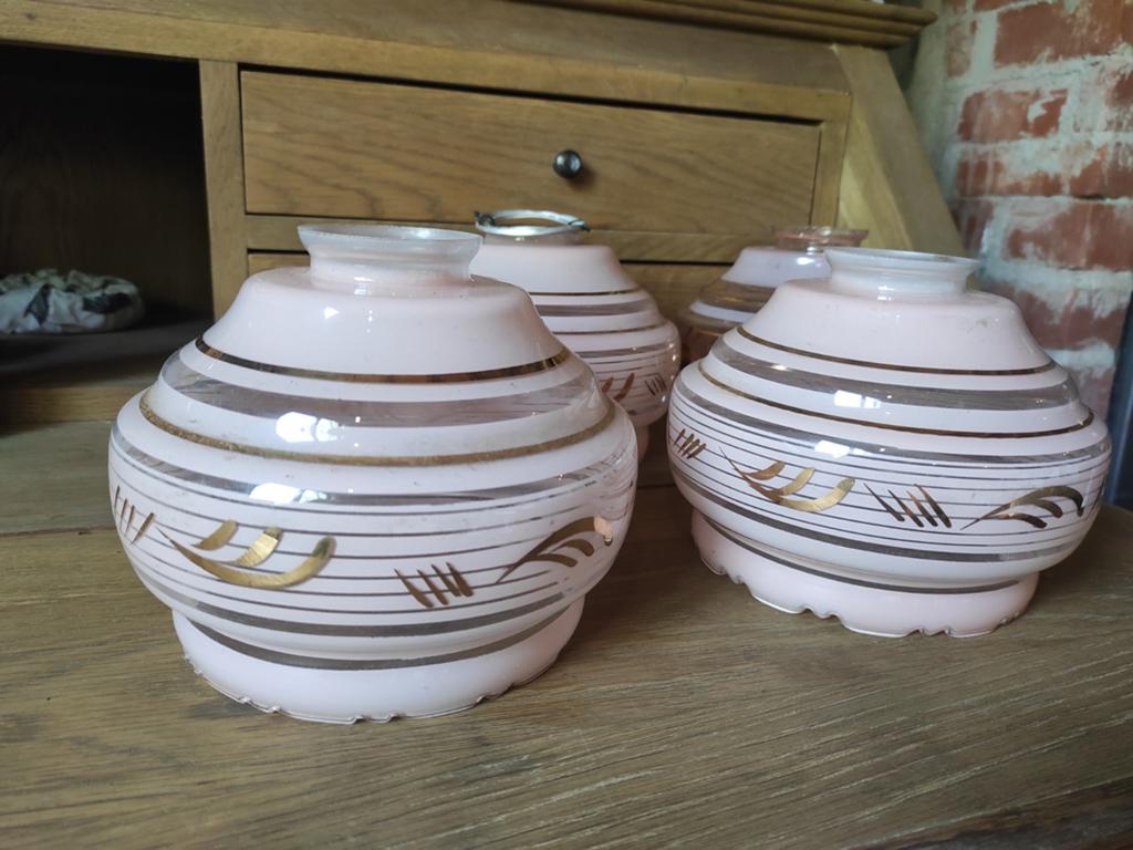 Art deco jaren 30 glazen lampenkapje. 2+1+1, Antiek en Kunst, Antiek | Servies compleet, Ophalen