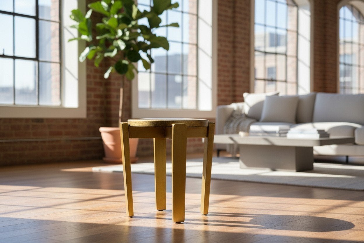 Vintage gouden krukje / stoel / tabouret, Ophalen of Verzenden