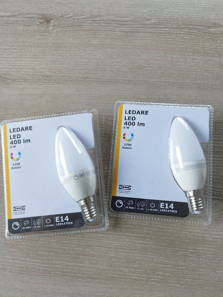 2x IKEA LEDARE E14 LED-lampen 6W 400 lm – nieuw, Ophalen, Led-lamp, E14 (klein), Nieuw