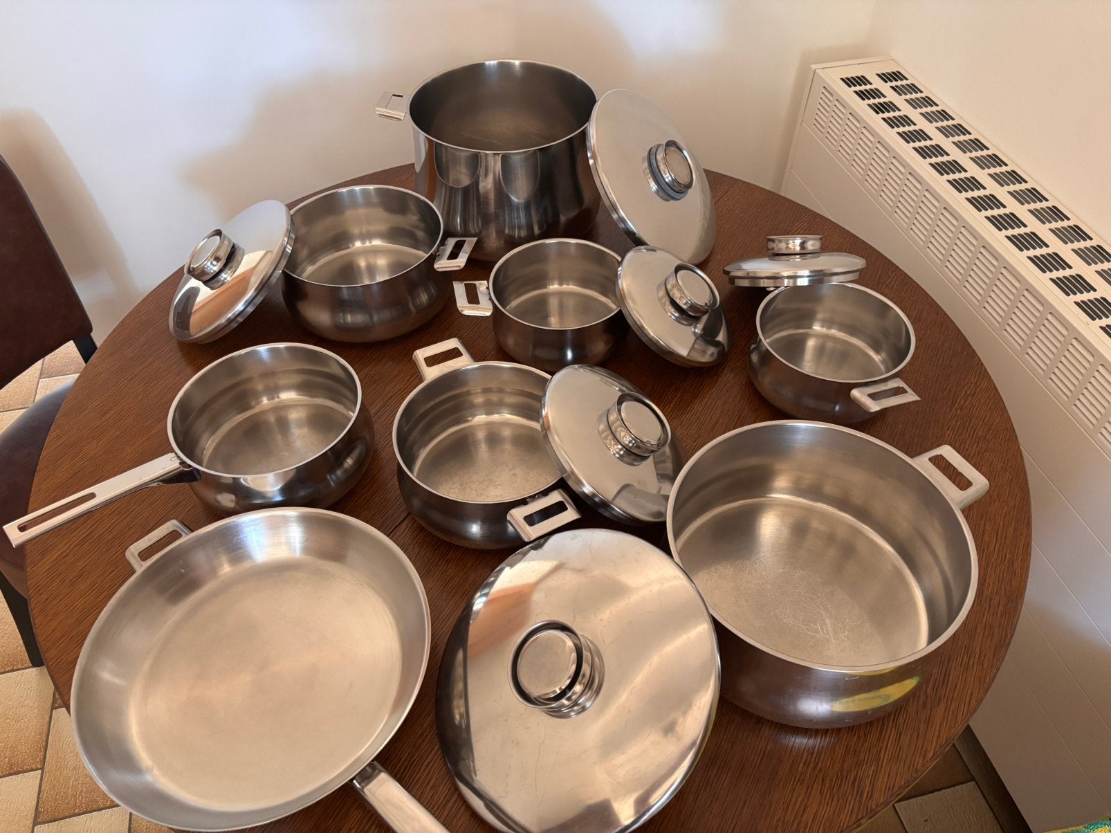 Kookpotten Demeyere - 8 stuks, Huis en Inrichting, Keuken | Potten en Pannen, Ophalen, Inox, Demeyere, Gebruikt