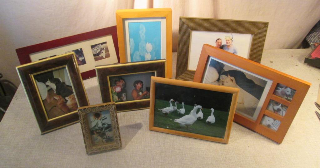 8 Mooie Verschillende houten Fotolijstjes met staander, Ophalen of Verzenden, Zo goed als nieuw