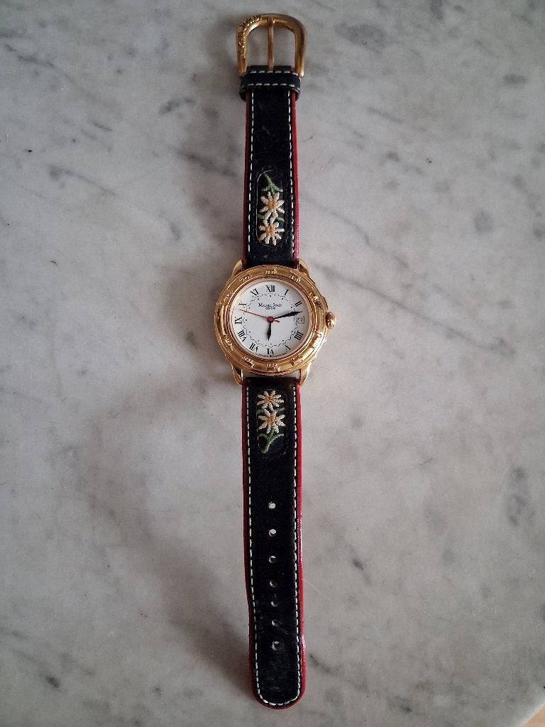 Horloge Michel Jordi, Handtassen en Accessoires, Horloges | Heren, Ophalen of Verzenden, Zo goed als nieuw, Polshorloge, Overige materialen