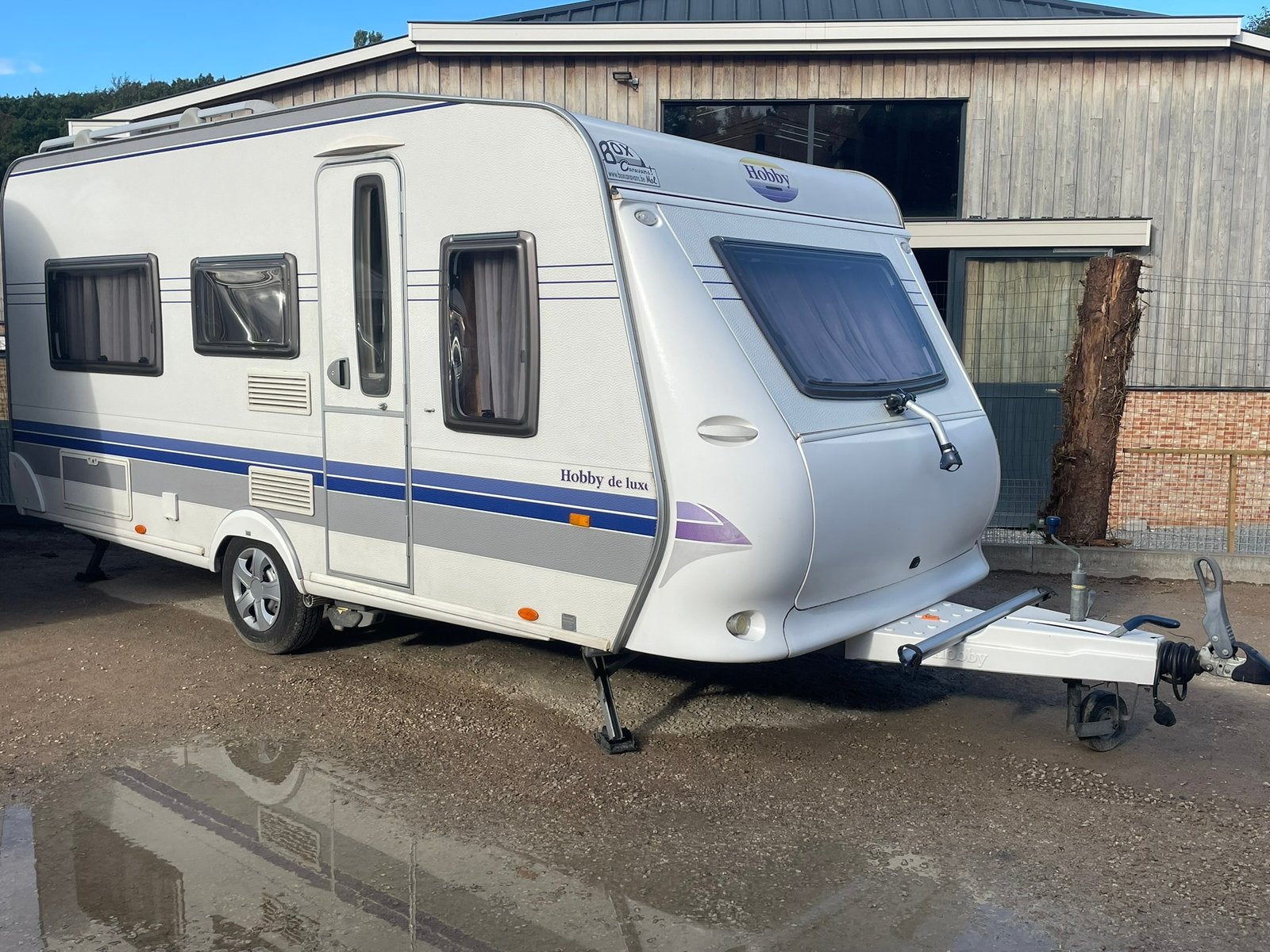 Hobby 460LU, 2 enkele bedden, rondzit, Mover, bankairco, Caravans en Kamperen, Caravans, Schokbreker, Rondzit, Hobby, Bedrijf