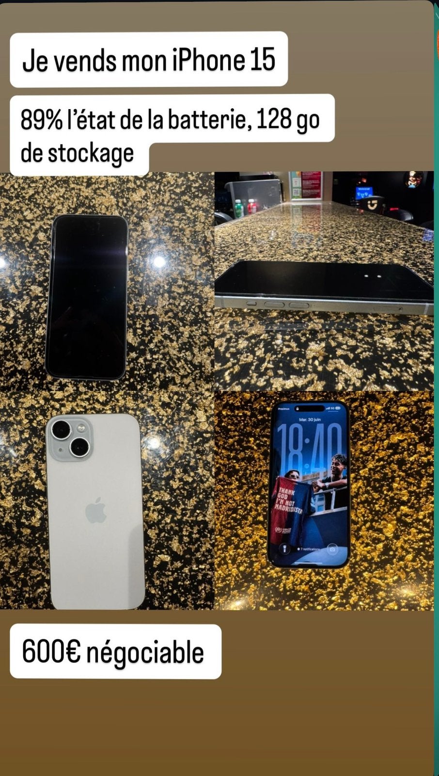 Iphone 15, Telecommunicatie, Mobiele telefoons | Apple iPhone, Ophalen, 128 GB, Blauw, Zo goed als nieuw