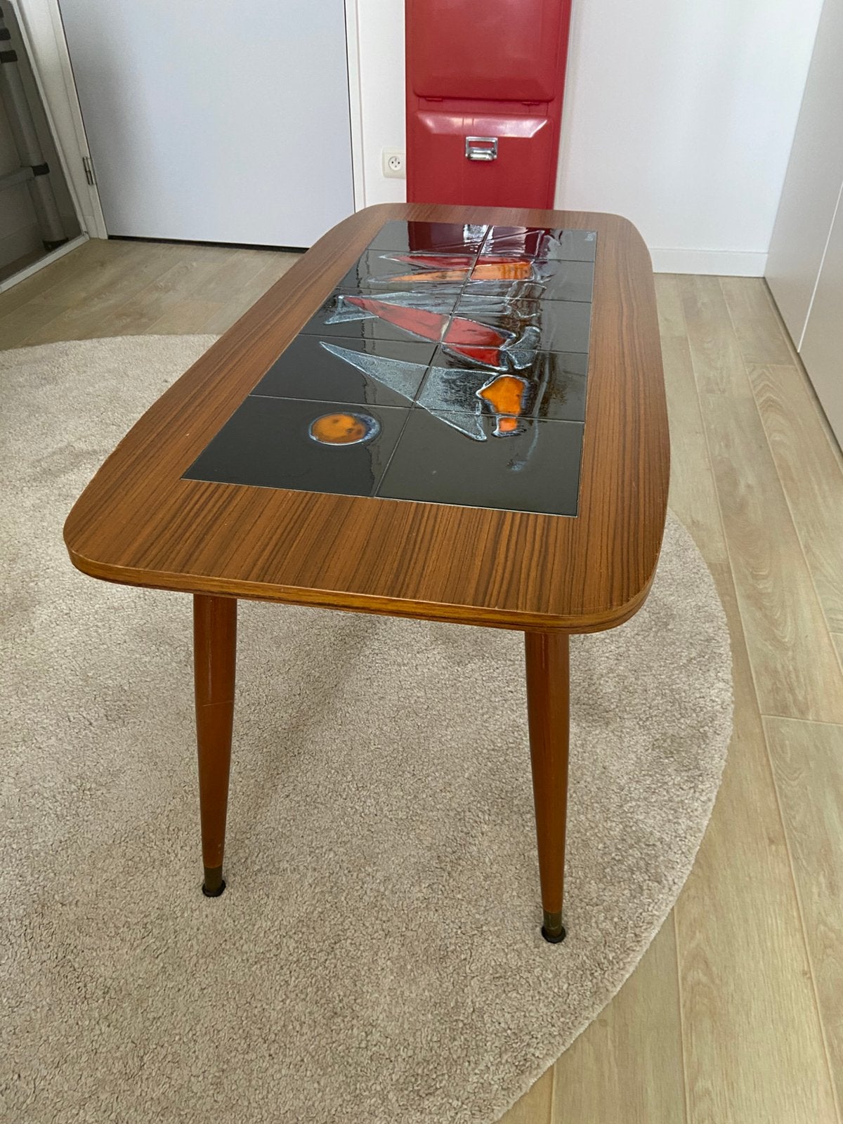 Vintage ADRI salontafek, Ophalen, Gebruikt, Rechthoekig, Overige houtsoorten