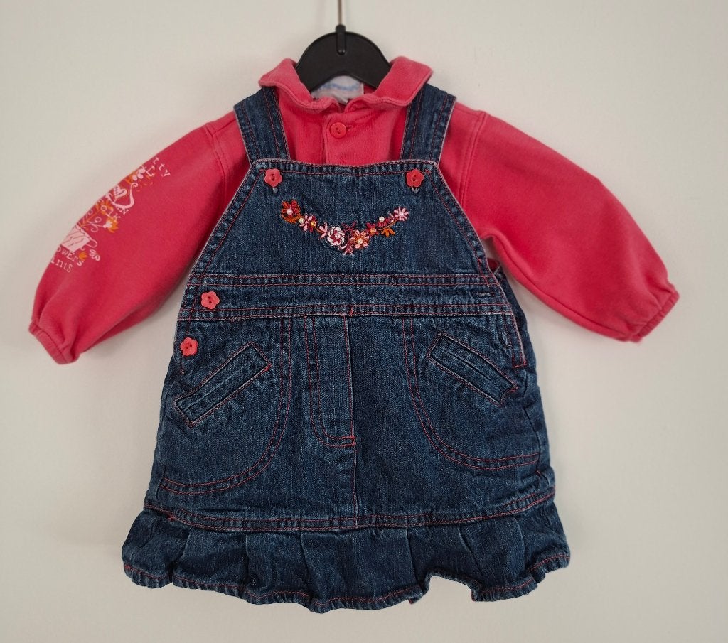 2-delige set (t-shirt+jurk) 6 maanden Prémaman, Kinderen en Baby's, Ophalen, Gebruikt, Meisje, Setje
