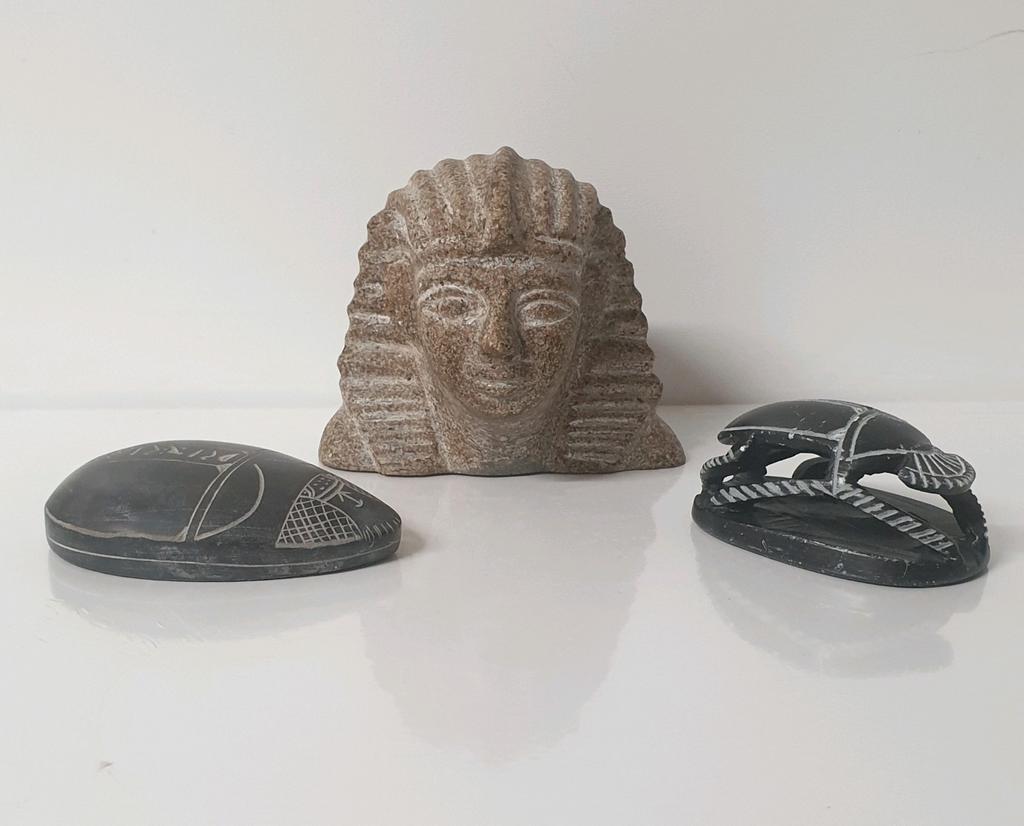 Granieten farao en 2 scarabee. Egypte, Ophalen of Verzenden