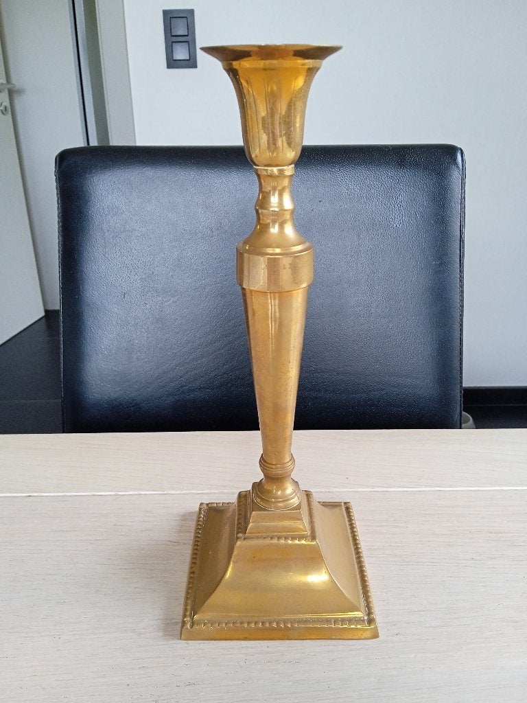vintage grote zware koperen kandelaar, Enlèvement ou Envoi, Cuivre ou Bronze