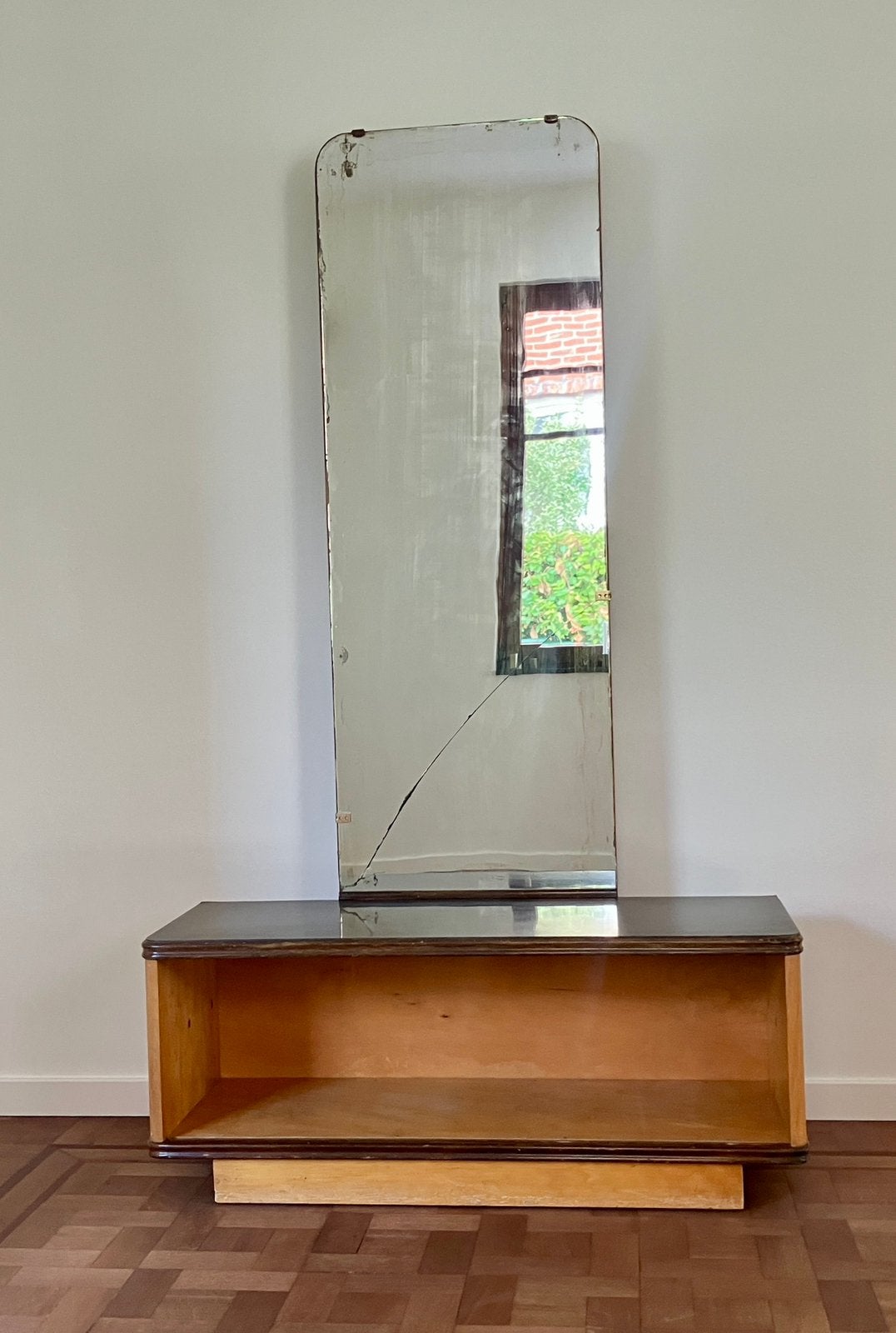 Meuble vintage avec miroir, Art deco, Utilisé, 50 à 100 cm, Bois